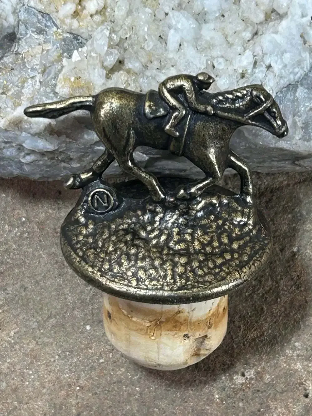 Horse Jockey Equestrian bottle Stopper brass cork